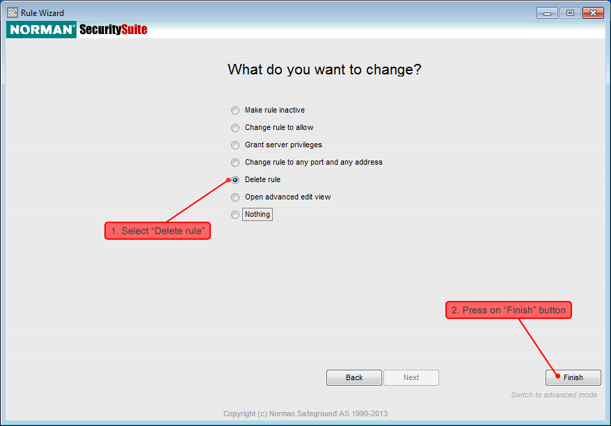 Norman Security Suite settings 6